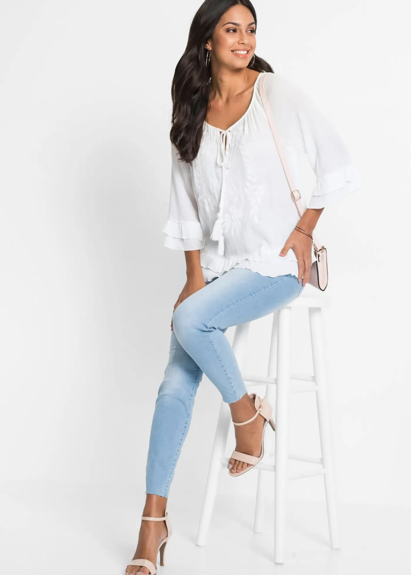 bonprix bonprix Camisas Y Blusas>Túnica de viscosa suave crema suave