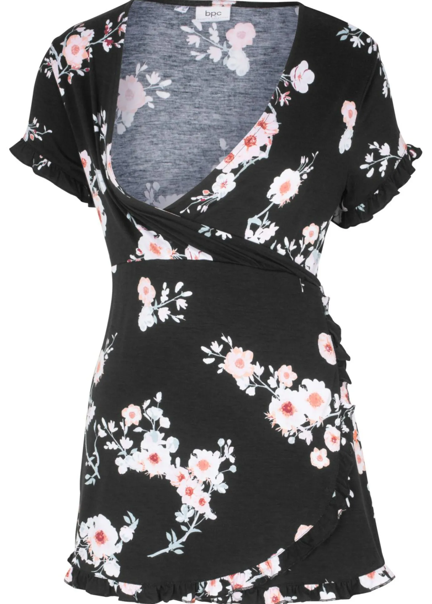 bonprix bonprix Premamá>Túnica premamá/de lactancia 2 en 1 de viscosa Negro de flores