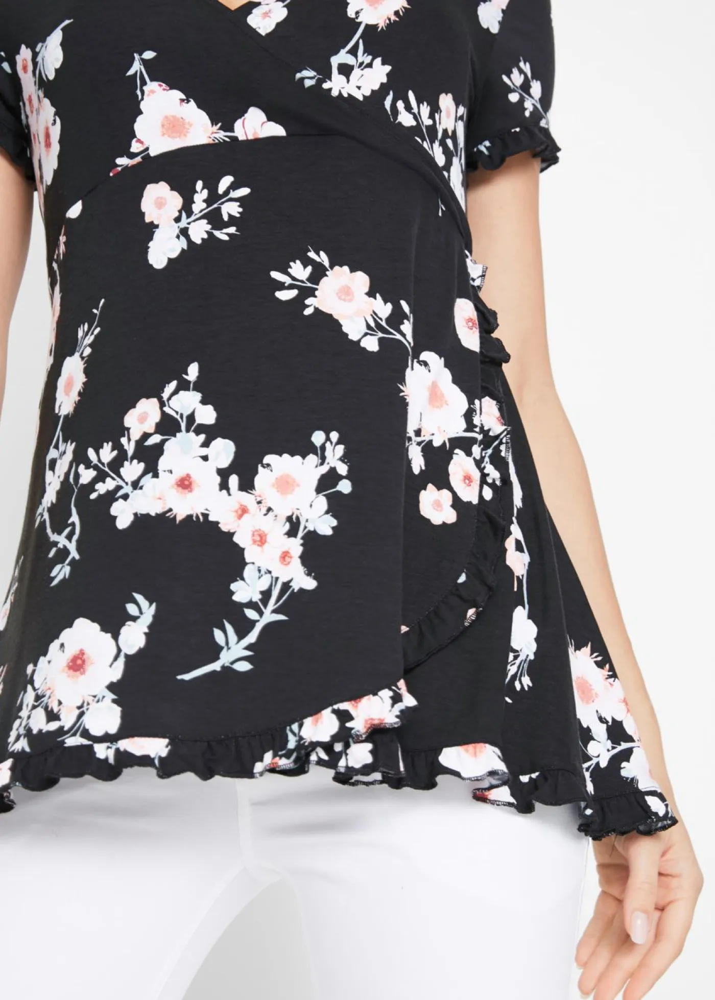 bonprix bonprix Premamá>Túnica premamá/de lactancia 2 en 1 de viscosa Negro de flores