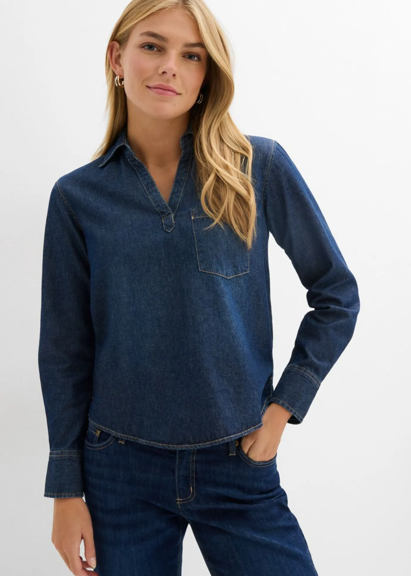 Mujer bonprix bonprix Túnica vaquera de algodón orgánico puro