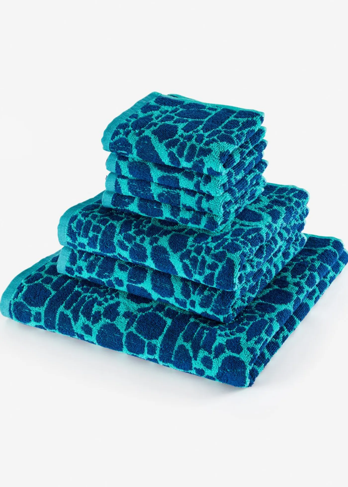 bonprix bonprix Muebles De Baño·Toallas De Baño|Toallas>Toalla de mano de algodón con diseño jacquard de flores Turquesa-azul