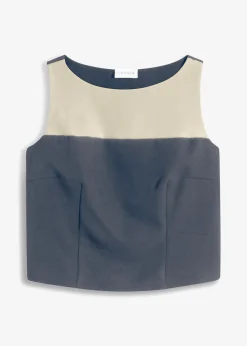 bonprix bonprix Camisas Y Blusas|Camisetas>Top Azul oscuro-gris guijarro