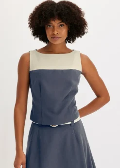 bonprix bonprix Camisas Y Blusas|Camisetas>Top Azul oscuro-gris guijarro