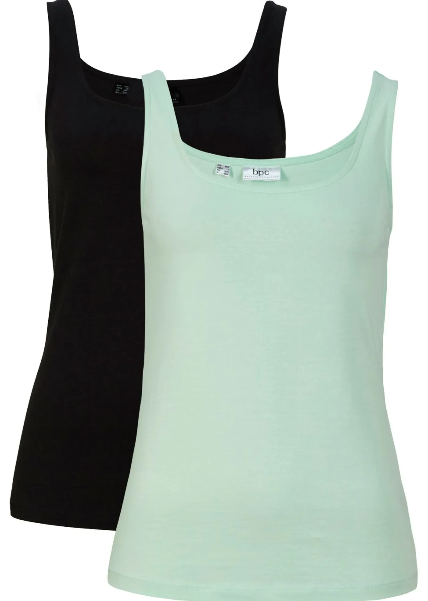 bonprix bonprix Básicos|Camisetas>Top (2 unidades) Menta claro-negro