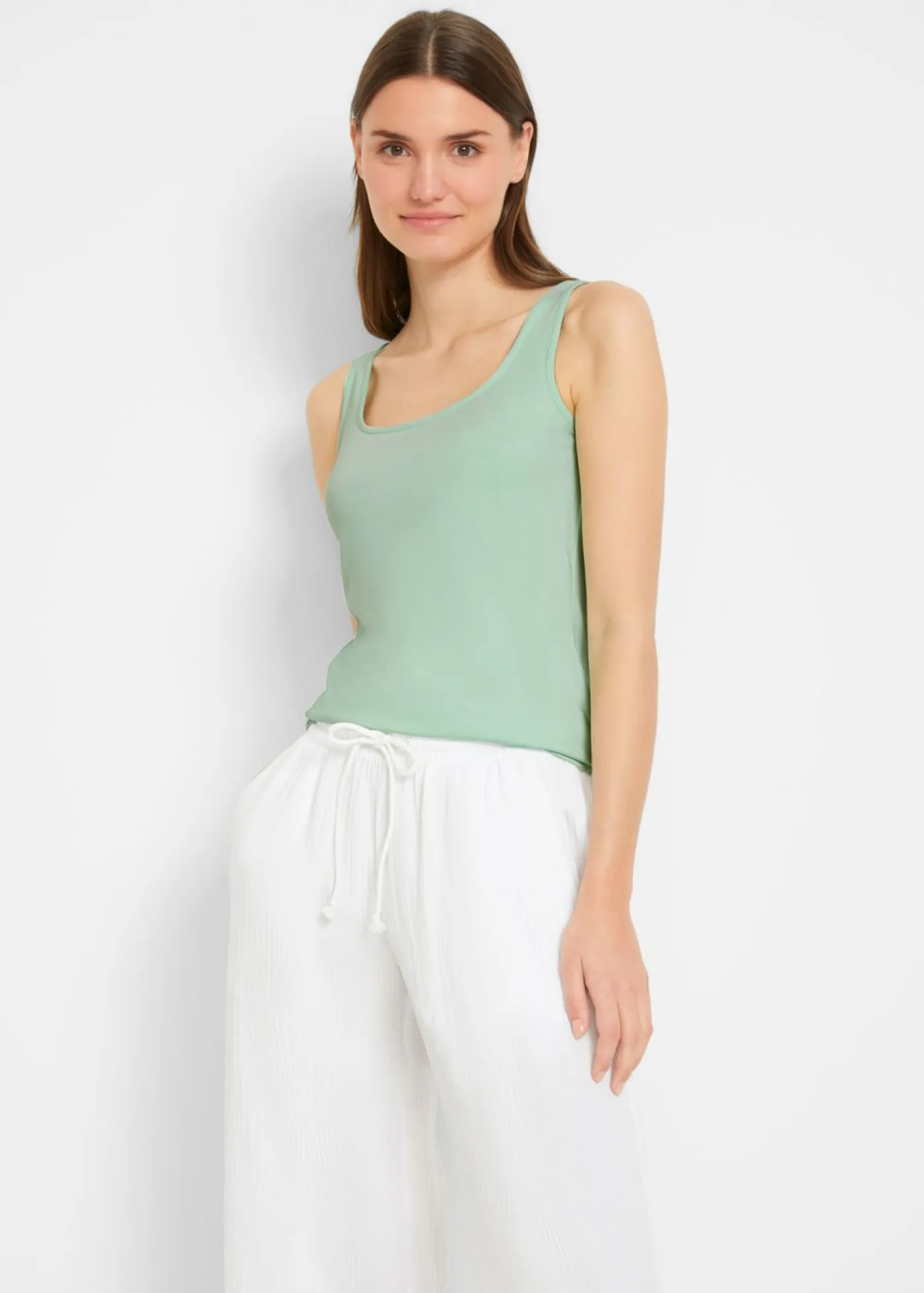 bonprix bonprix Básicos|Camisetas>Top (2 unidades) Menta claro-negro