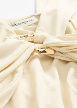 Mujer bonprix bonprix Top anudado al cuello con hebilla decorativa