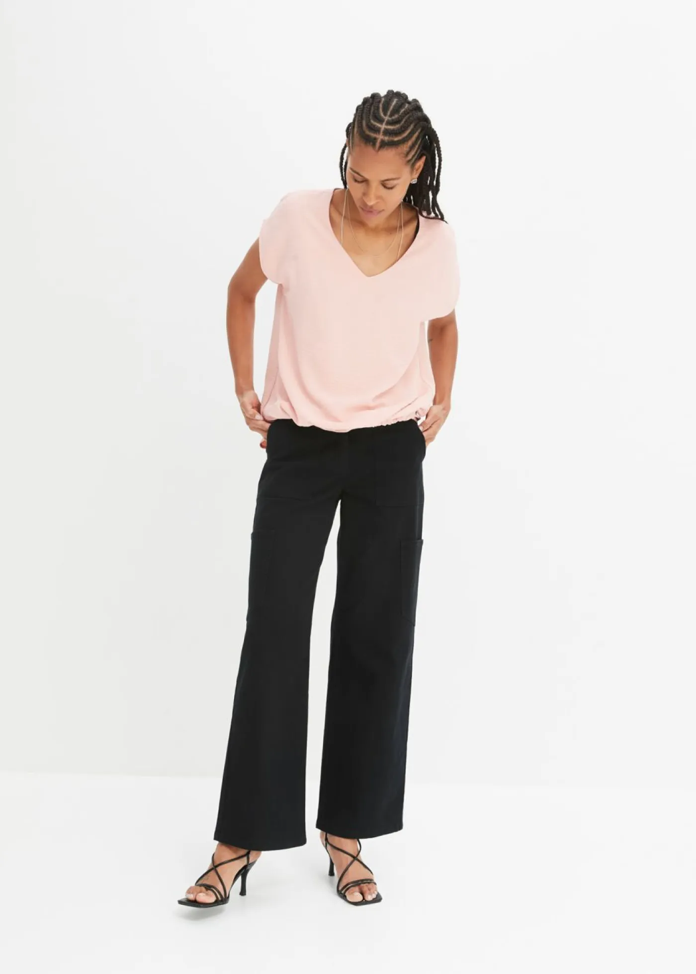 bonprix bonprix Camisetas>Top asimétrico rosa pastel