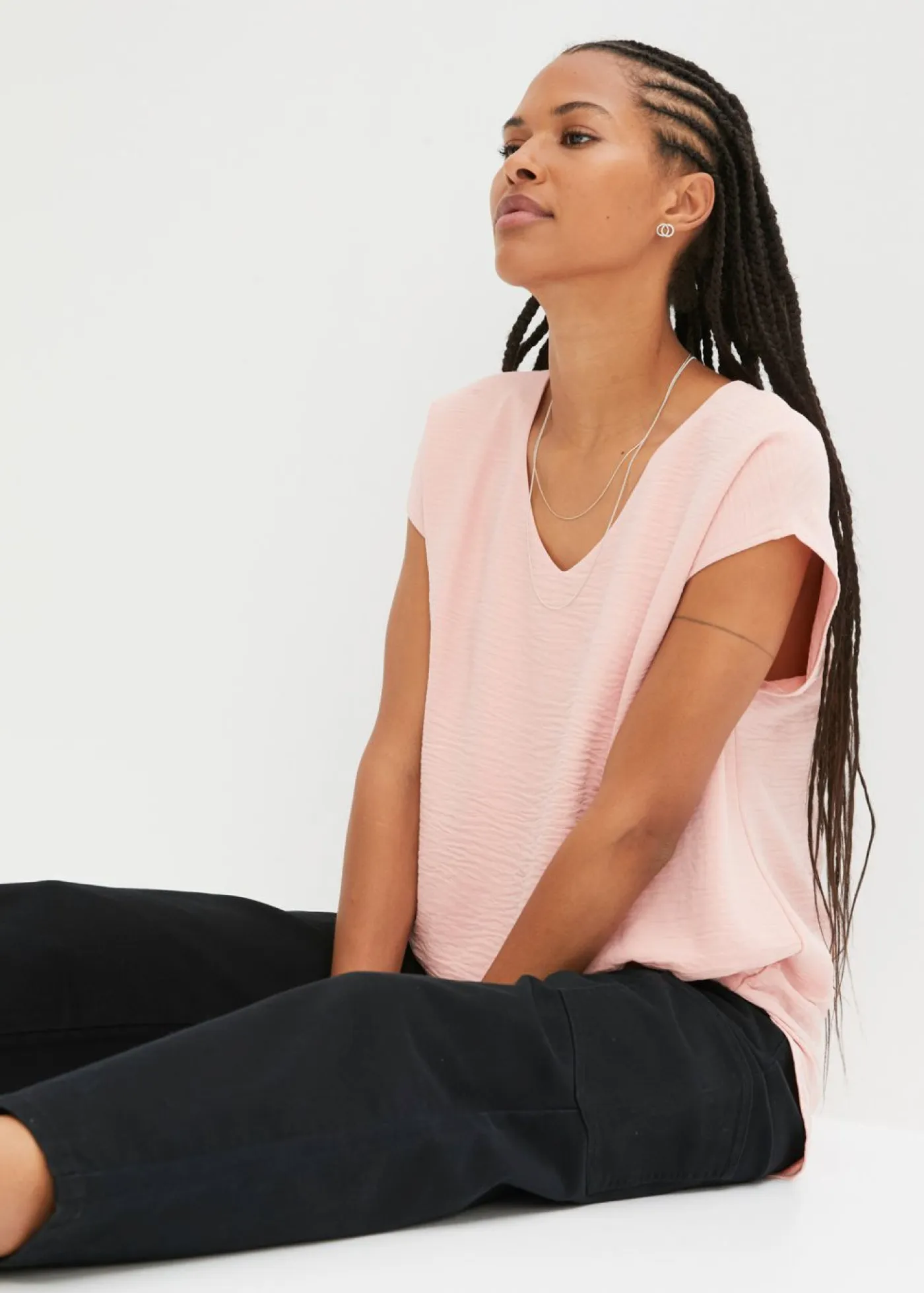 bonprix bonprix Camisetas>Top asimétrico rosa pastel