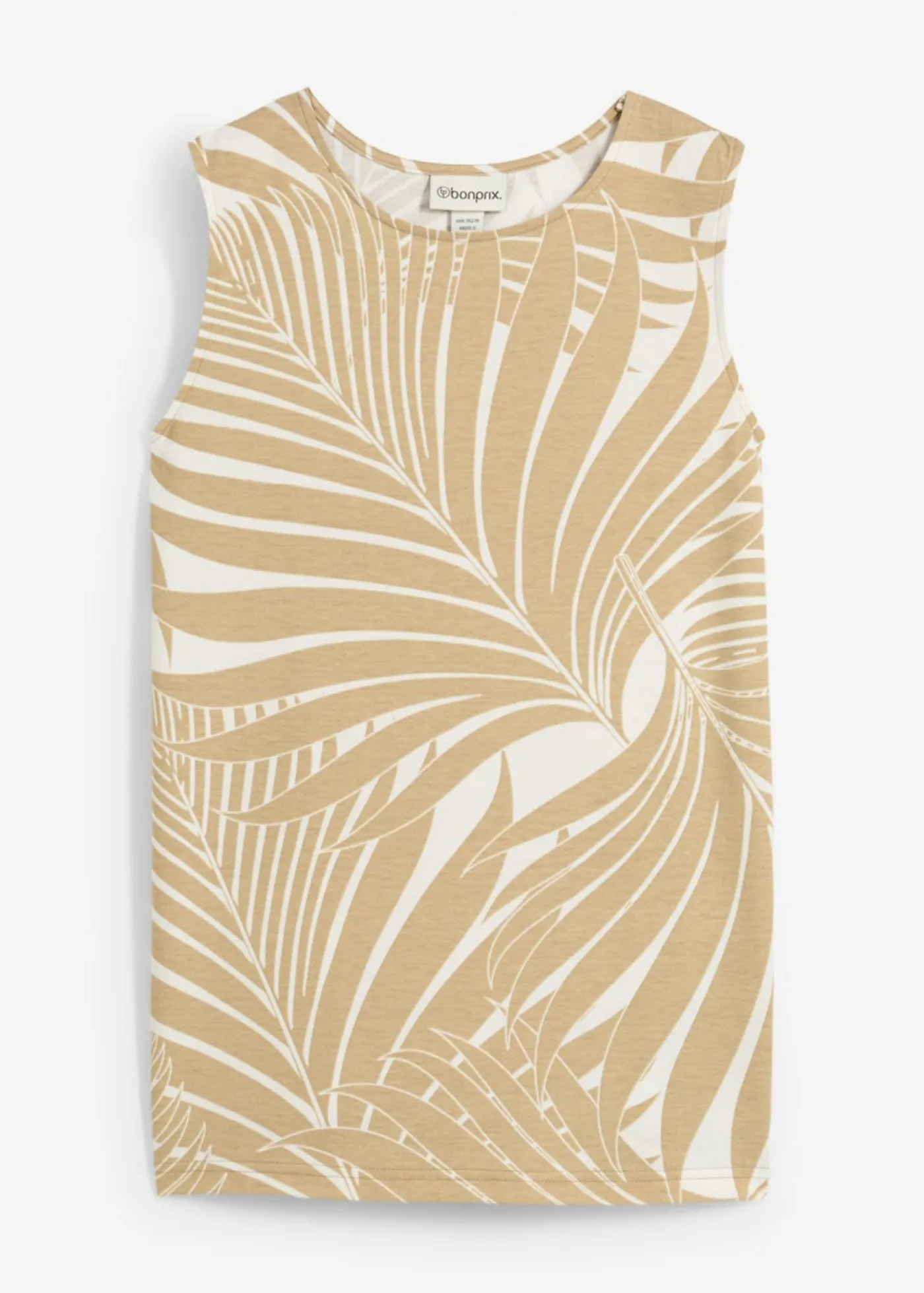 bonprix bonprix Camisetas>Top con aberturas laterales blanco lana-beige nuevo