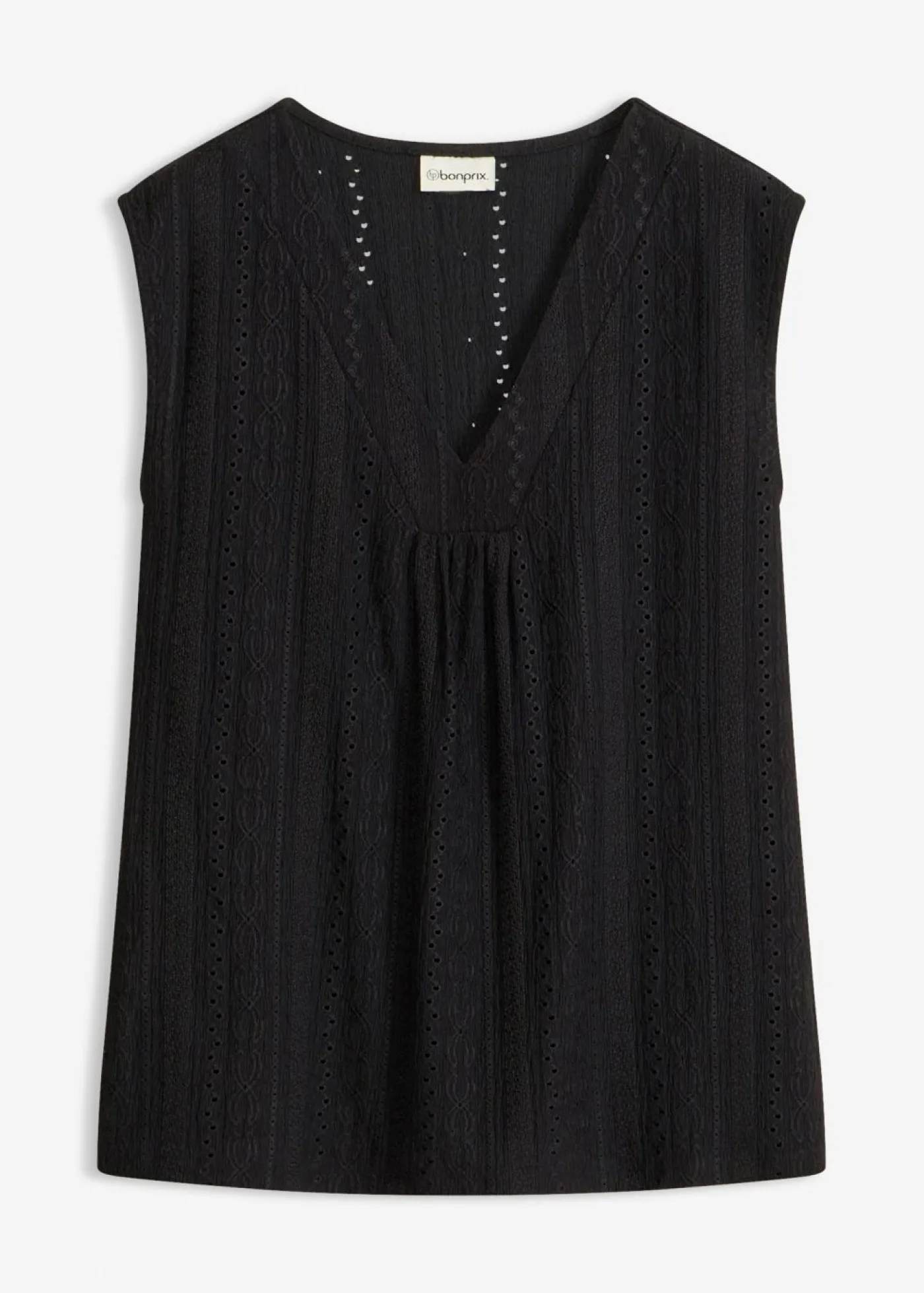 bonprix bonprix Camisetas|Novedades>Top con bordado calado Negro