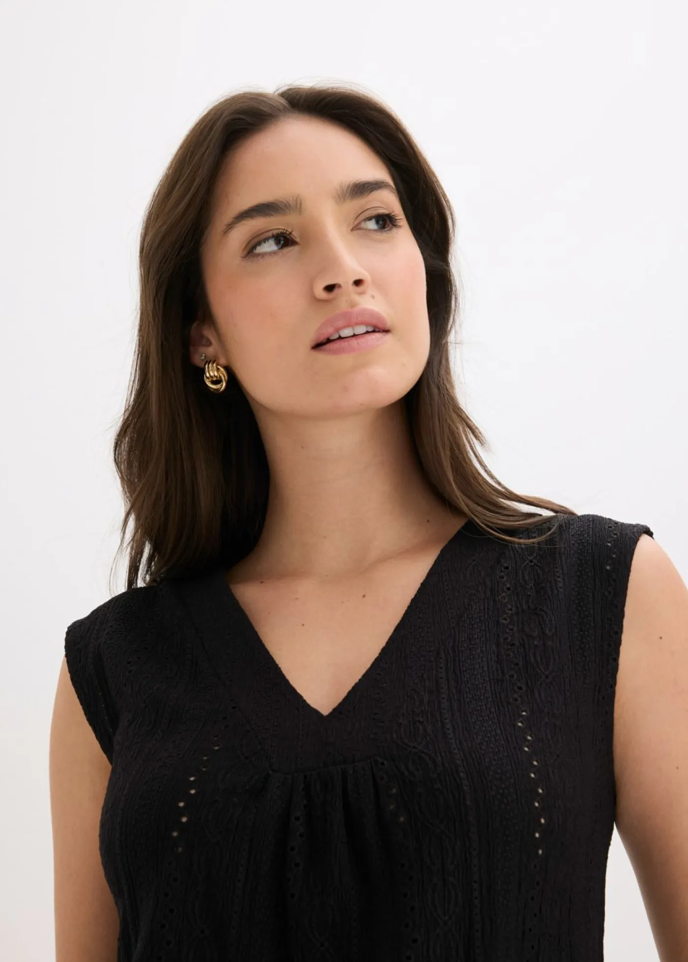 bonprix bonprix Camisetas|Novedades>Top con bordado calado Negro