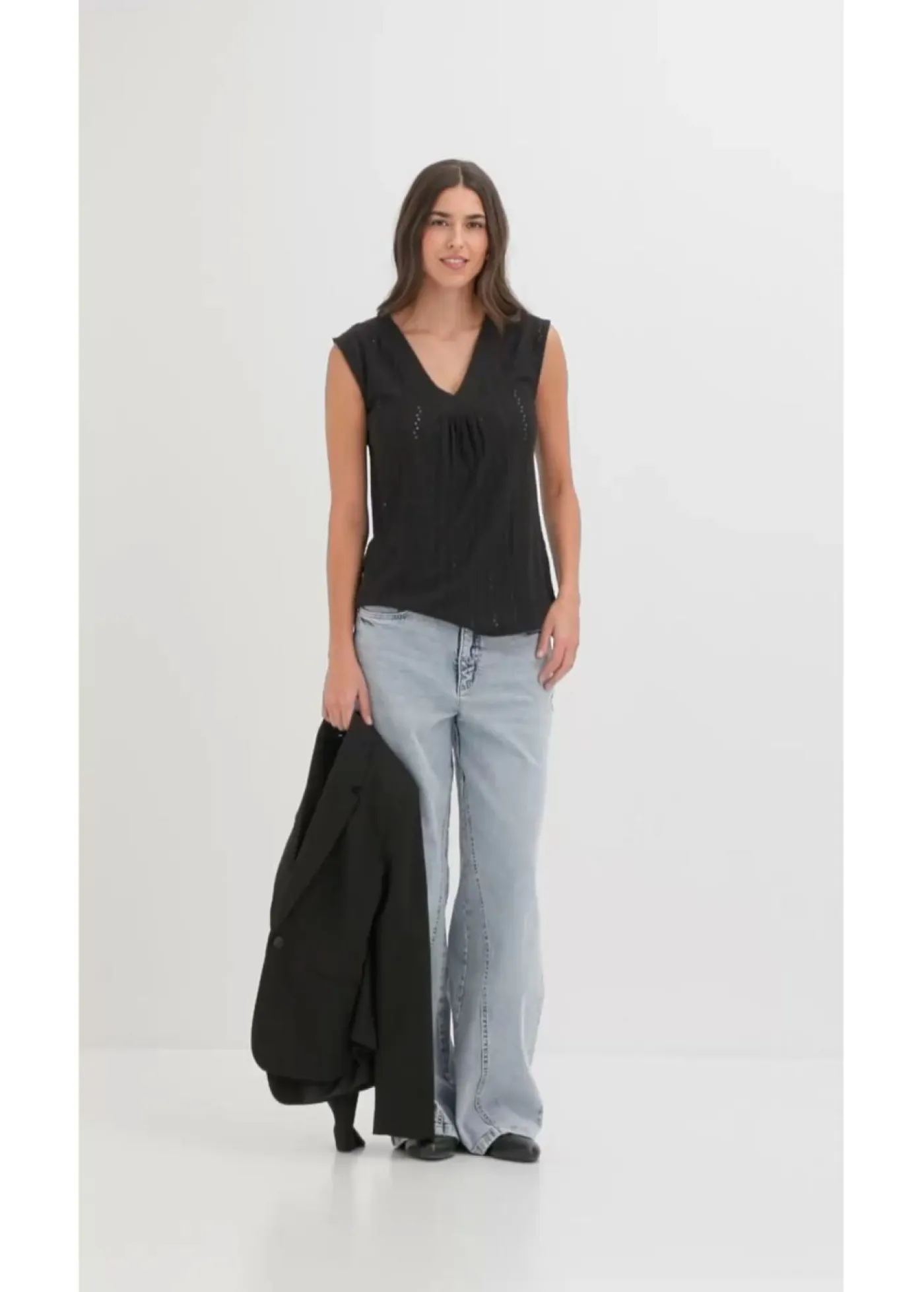 bonprix bonprix Camisetas|Novedades>Top con bordado calado Negro