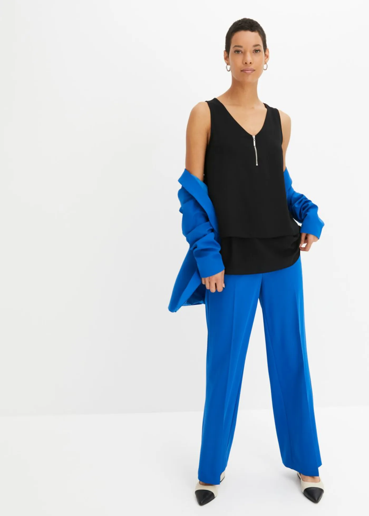 bonprix bonprix Camisas Y Blusas|Camisetas>Top con cremallera Negro