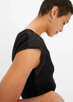 Mujer bonprix bonprix Top con hombros de encaje