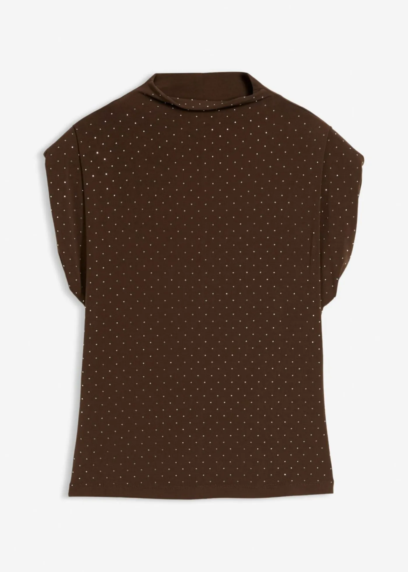 bonprix bonprix Camisetas>Top con piedras brillantes Marrón metalizado