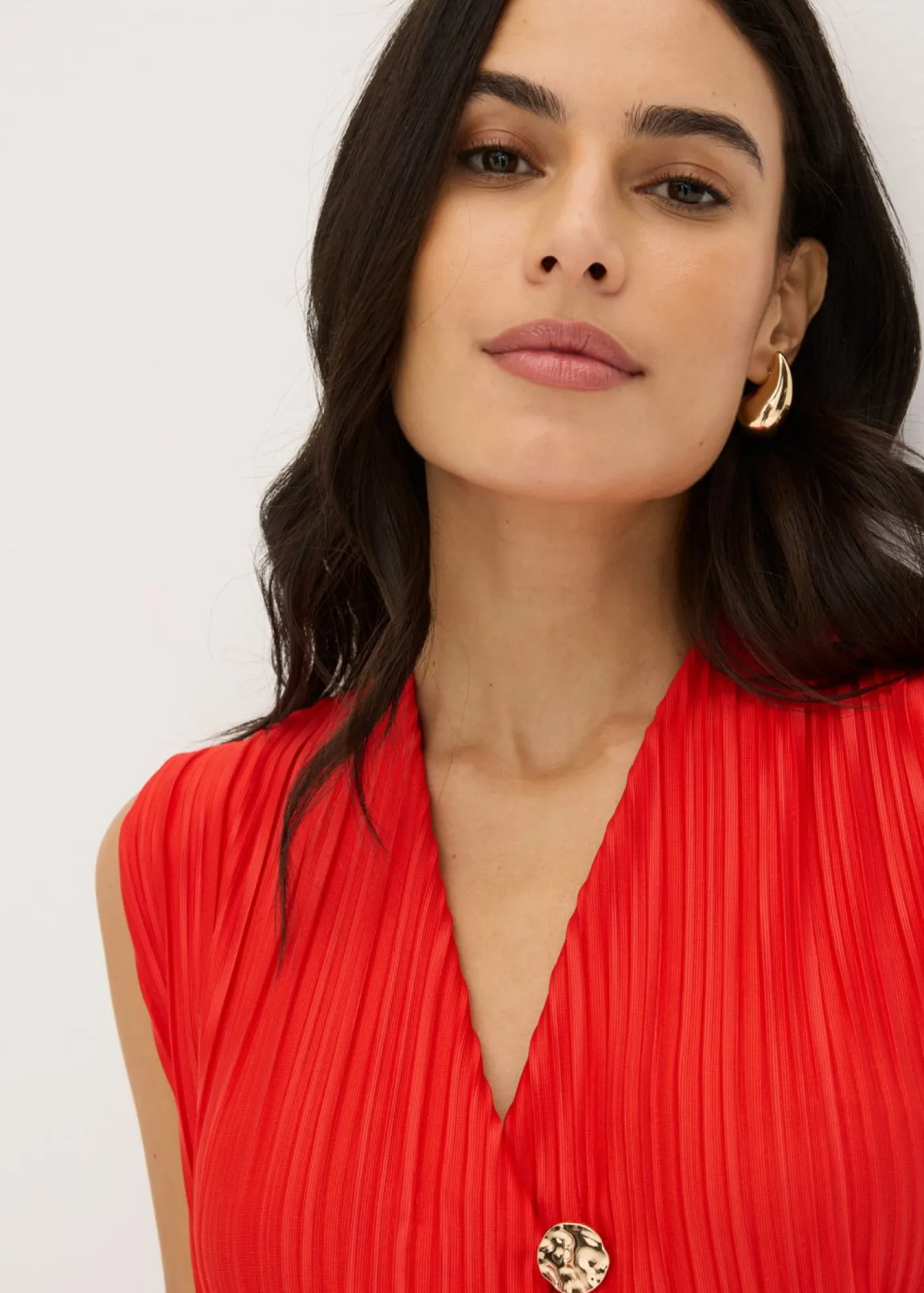 bonprix bonprix Camisetas>Top con plisado fresa