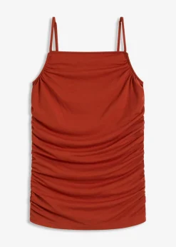 bonprix bonprix Camisetas>Top con tirantes finos y fruncidos óxido