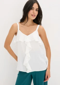 Mujer bonprix bonprix Top con tirantes finos y satén brillante