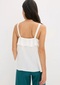 Mujer bonprix bonprix Top con tirantes finos y satén brillante