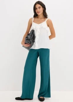 Mujer bonprix bonprix Top con tirantes finos y satén brillante