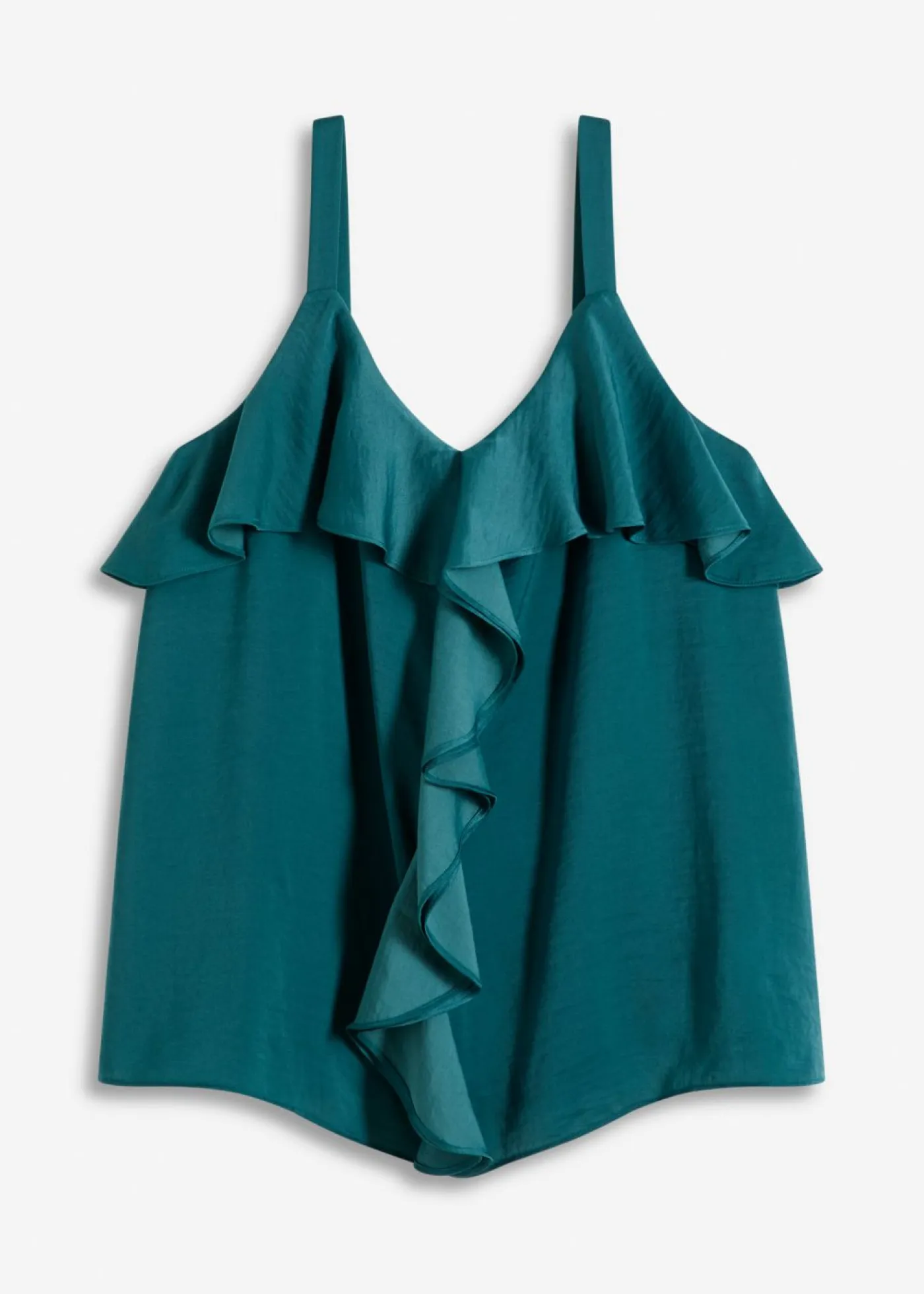 bonprix bonprix Camisas Y Blusas|Camisetas>Top con tirantes finos y satén brillante verde pimiento