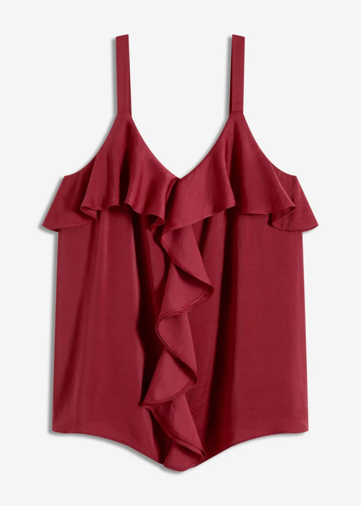 bonprix bonprix Camisas Y Blusas|Camisetas>Top con tirantes finos y satén brillante Rojo