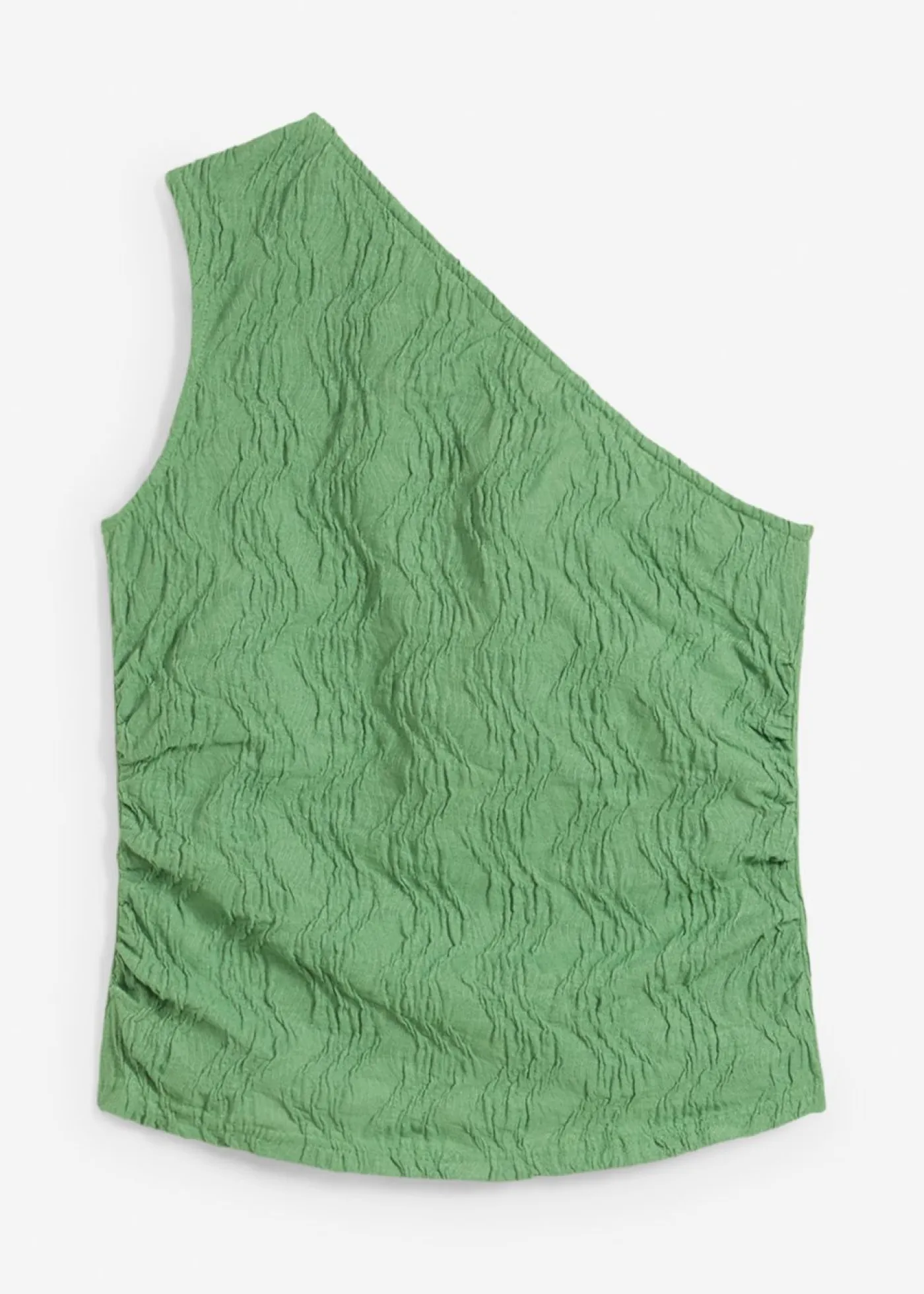 bonprix bonprix Camisetas>Top con un hombro al descubierto de aspecto estructurado verde hoja