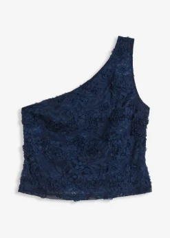 Mujer bonprix bonprix Top con un hombro al descubierto y bordado