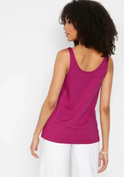 Mujer bonprix bonprix Top de algodón con detalle de nudo