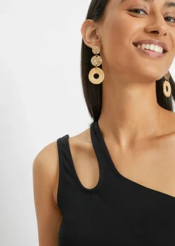 Mujer bonprix bonprix Top de algodón orgánico con hombros al descubierto