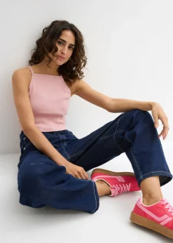 Mujer bonprix bonprix Top de algodón orgánico puro de canalé