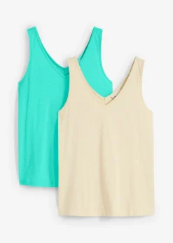 Mujer bonprix bonprix Top de algodón orgánico puro (2 unidades)