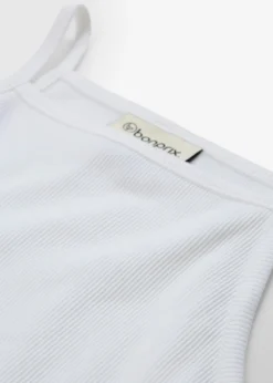 bonprix bonprix Camisetas>Top de algodón orgánico puro de canalé Blanco