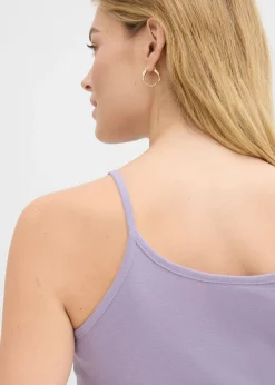 Mujer bonprix bonprix Top de algodón puro con tirantes finos (3 unidades)