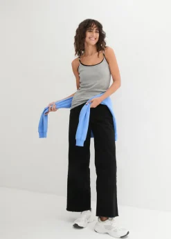 Mujer bonprix bonprix Top de algodón puro con tirantes finos (3 unidades)