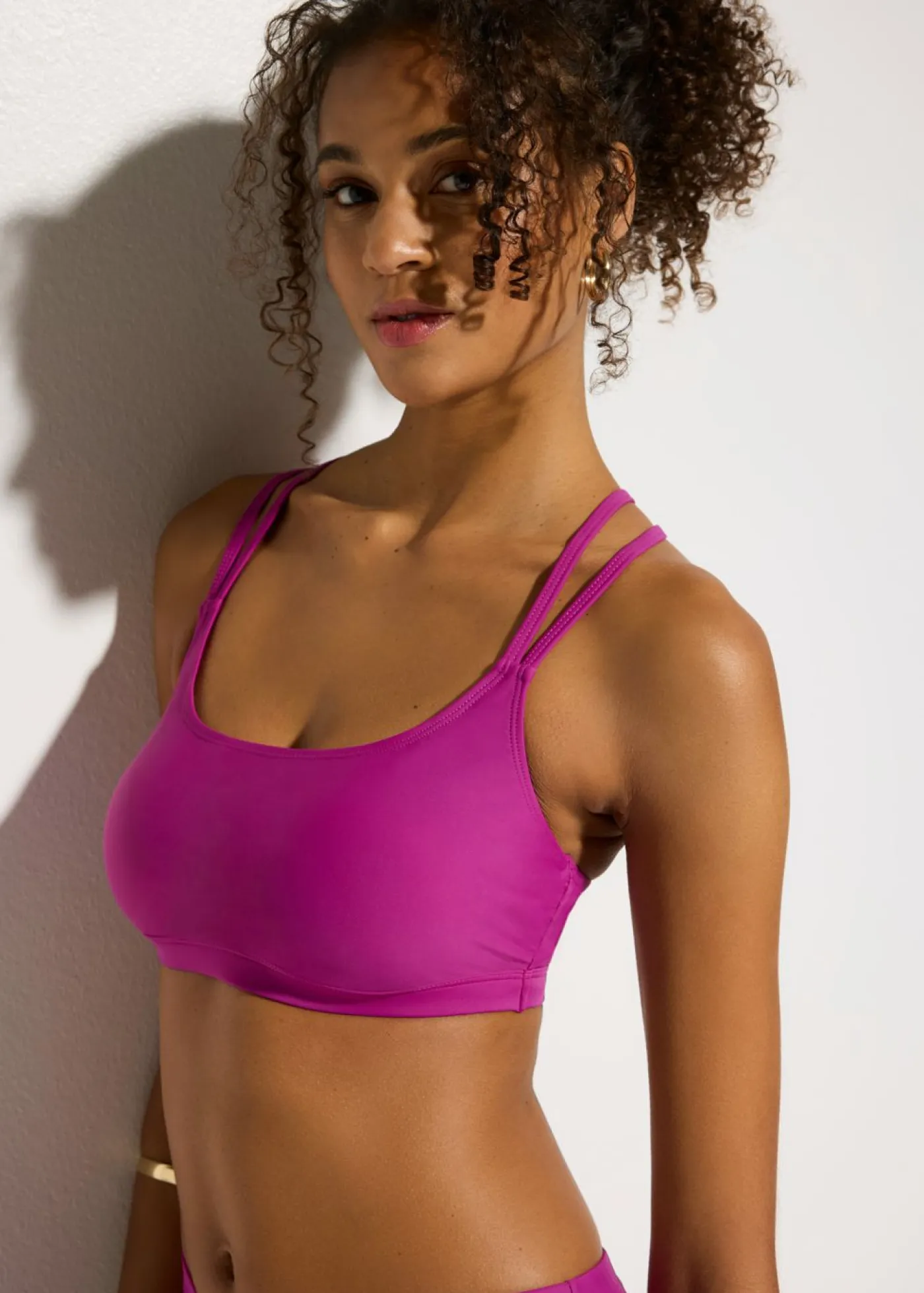 bonprix bonprix Conjuntos De Traje De Baño|Ropa De Baño Deportiva>Top de bikini bustier con tirantes cruzados Azul acero