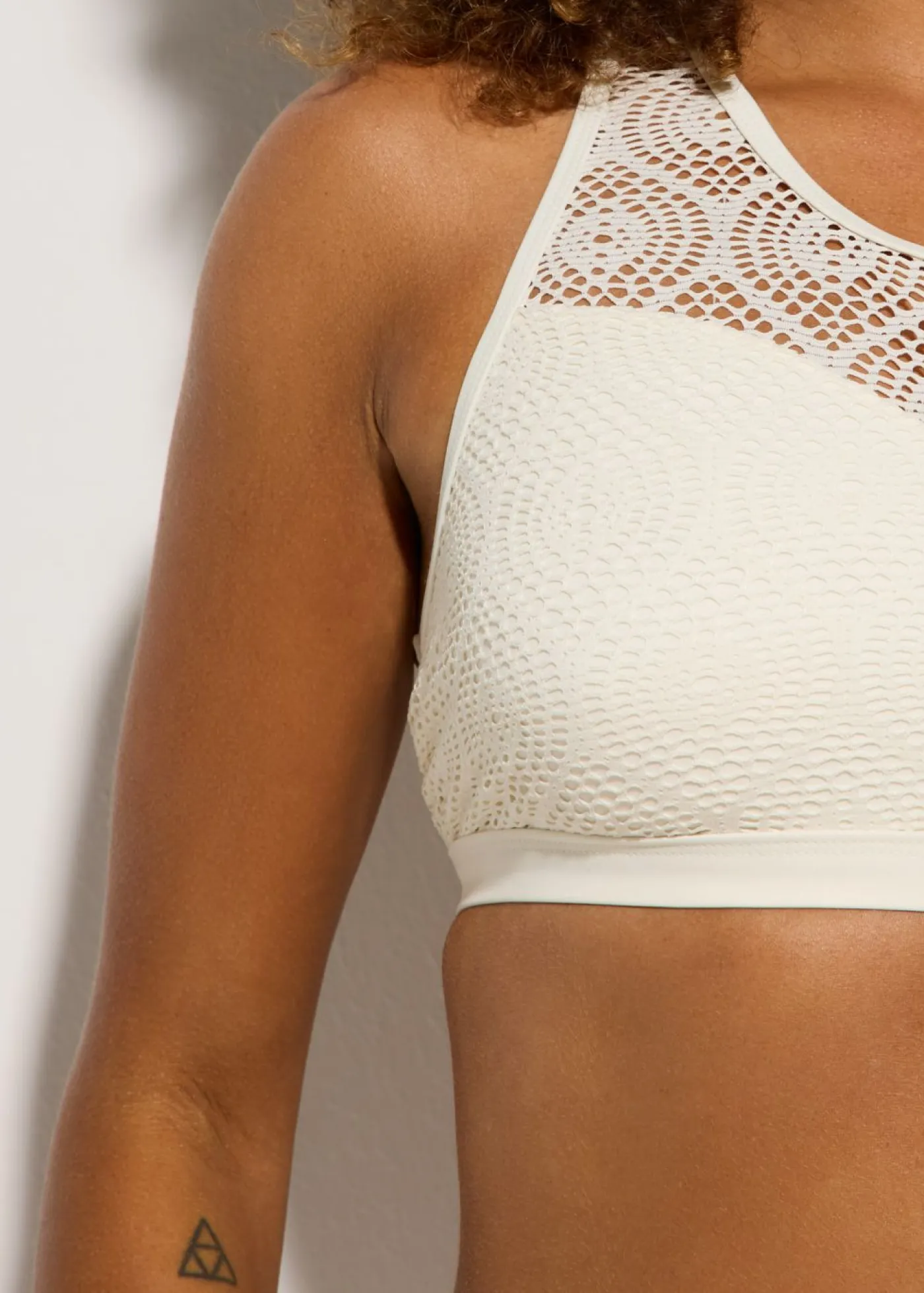 bonprix bonprix Conjuntos De Traje De Baño|Bikinis>Top de bikini bustier con encaje Blanco lana