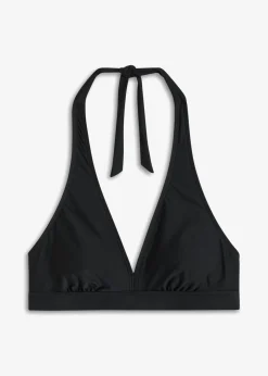bonprix bonprix Conjuntos De Traje De Baño|Bikinis>Top de bikini halter con escote en V Negro