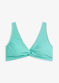 bonprix bonprix Conjuntos De Traje De Baño|Bikinis>Top de bikini tipo bustier con detalle anudado Celeste claro