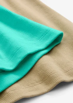 Mujer bonprix bonprix Top de canalé de algodón orgánico (2 unidades)