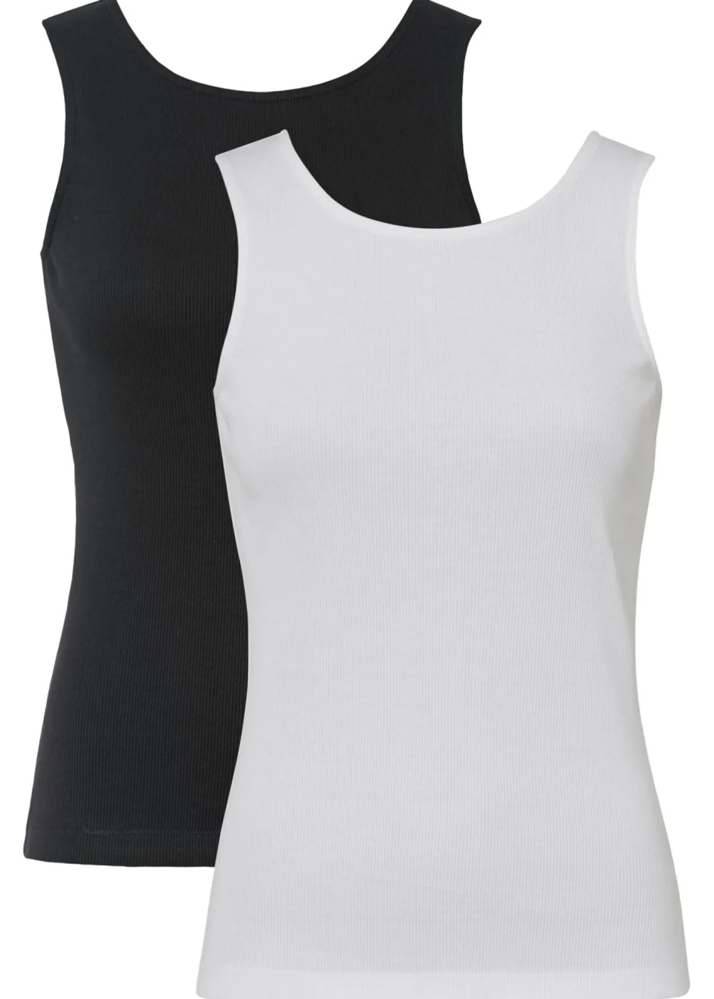 Mujer bonprix bonprix Top de canalé de algodón orgánico puro (2 unidades)