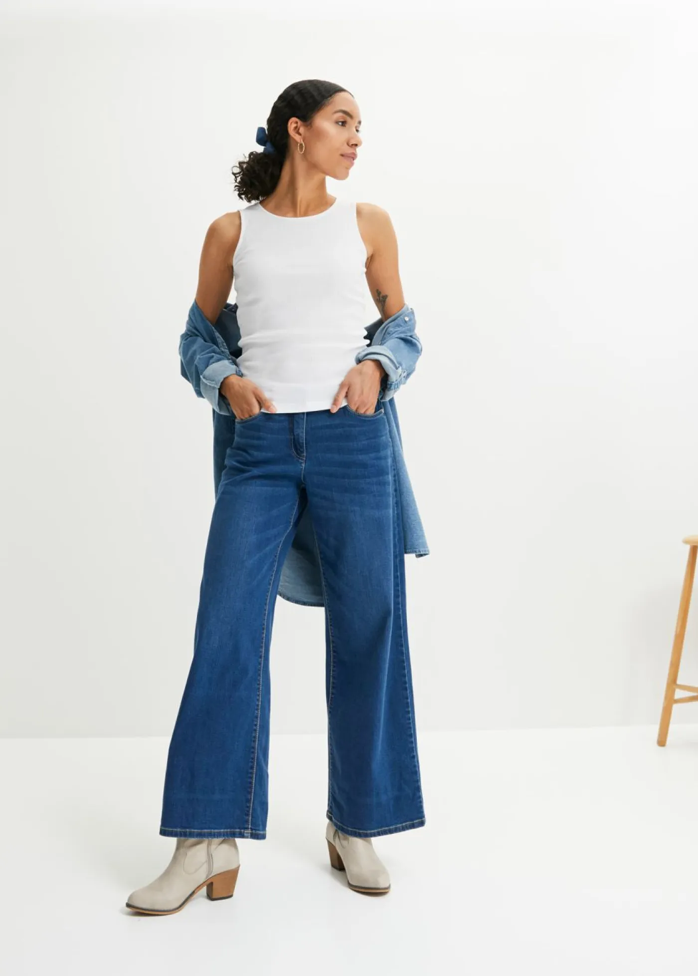 Mujer bonprix bonprix Top de canalé de algodón orgánico puro (2 unidades)