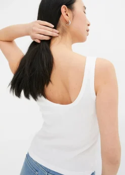 Mujer bonprix bonprix Top de canalé de algodón orgánico puro (2 unidades)