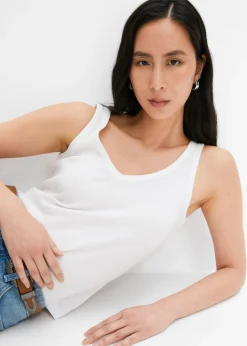 Mujer bonprix bonprix Top de canalé de algodón orgánico puro (2 unidades)