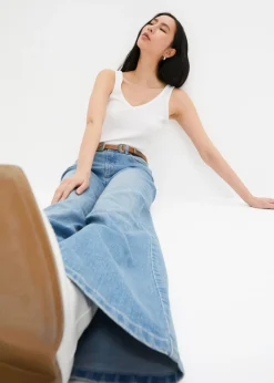 Mujer bonprix bonprix Top de canalé de algodón orgánico puro (2 unidades)