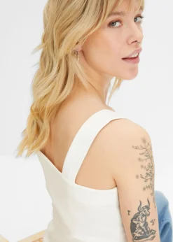 Mujer bonprix bonprix Top de canalé de algodón orgánico (2 unidades)