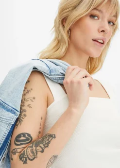 Mujer bonprix bonprix Top de canalé de algodón orgánico (2 unidades)