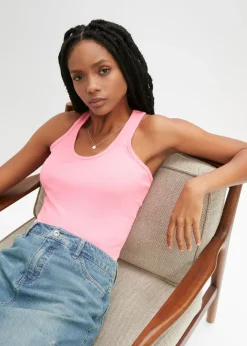 Mujer bonprix bonprix Top de canalé de algodón orgánico (2 unidades)