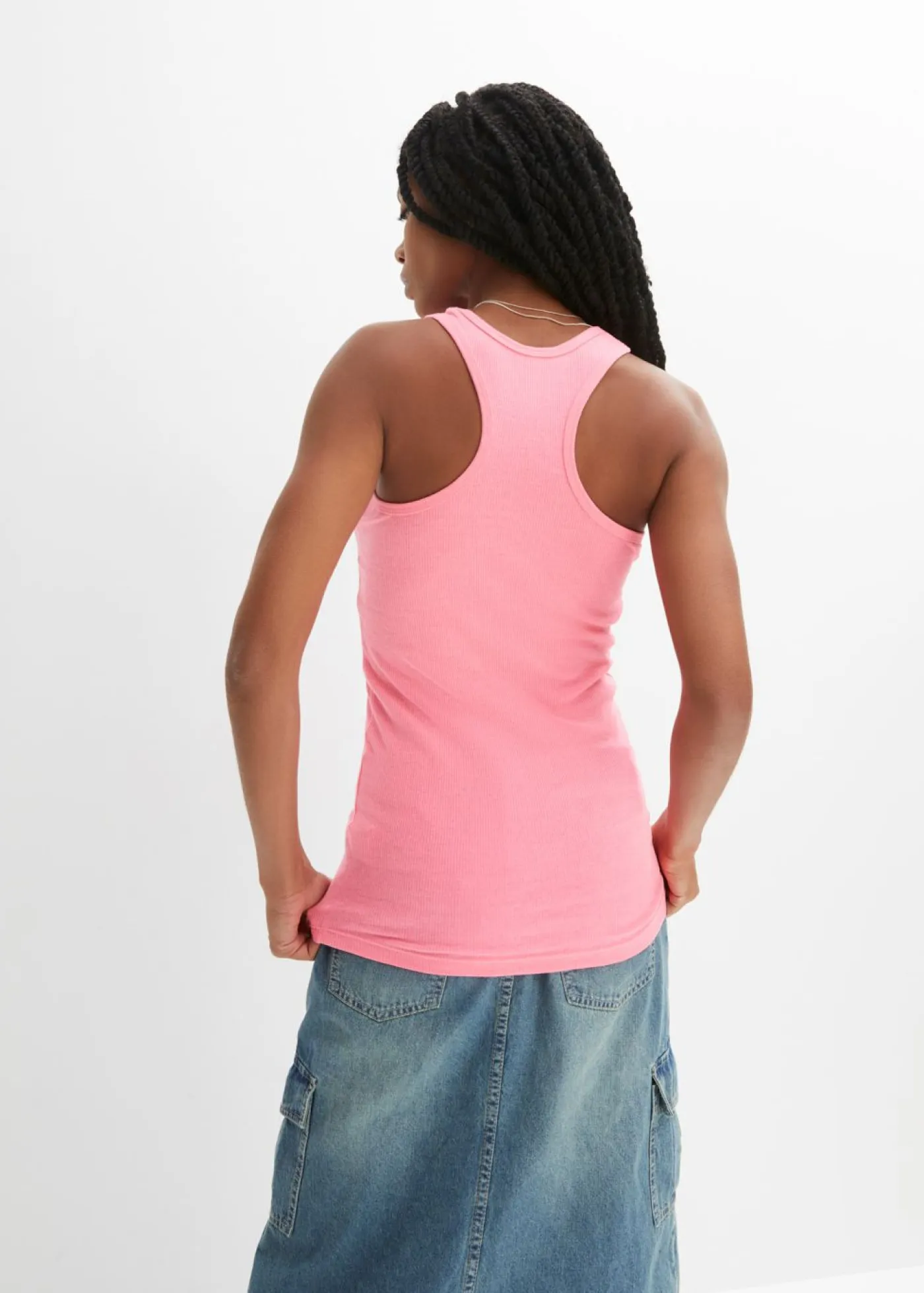 Mujer bonprix bonprix Top de canalé de algodón orgánico (2 unidades)