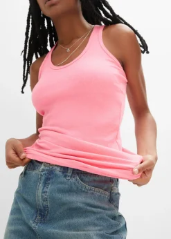 Mujer bonprix bonprix Top de canalé de algodón orgánico (2 unidades)